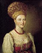 unknow artist, Portrait of an Unknown Woman in Russian Costume